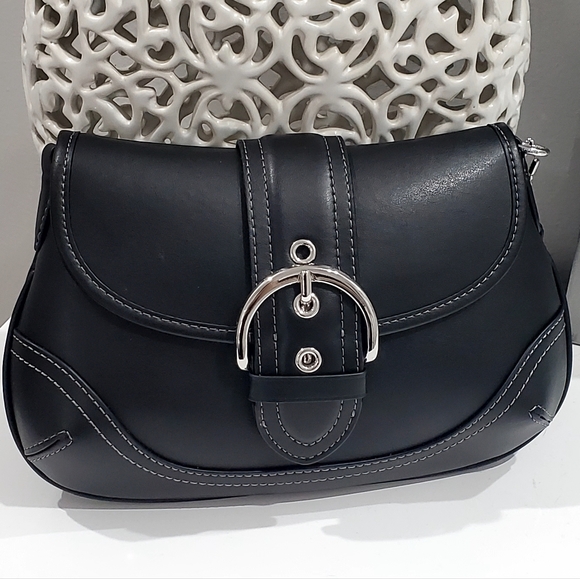 Coach Black Leather Soho Flap Bag - Picture 12 of 13